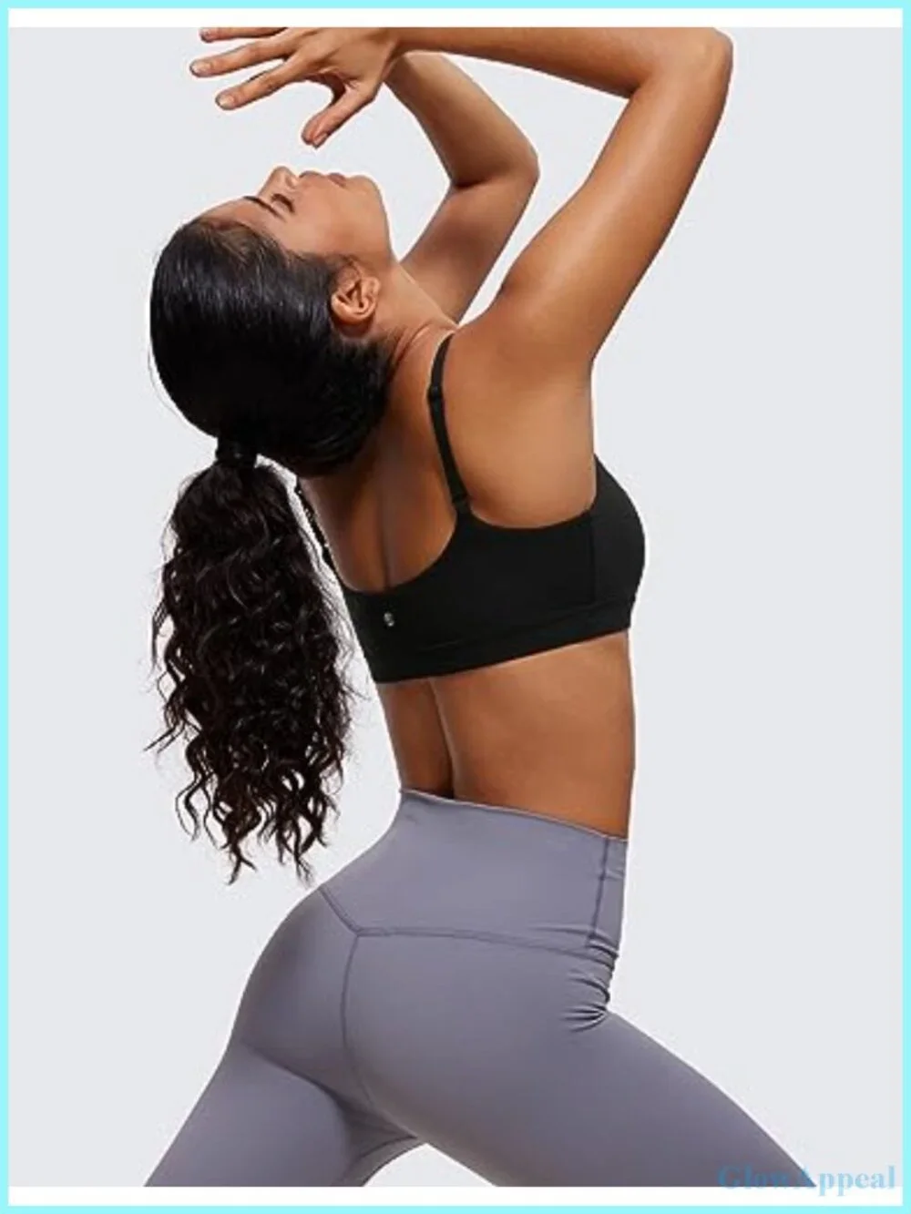 Butterluxe Adjustable Spaghetti Strap Sports Bra Scoop Neck Wireless Padded